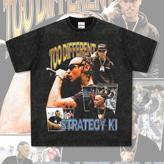 Outfit streetwear Retro, Hip Hop Strategy Ki Print Short Sleeve T-Shirt