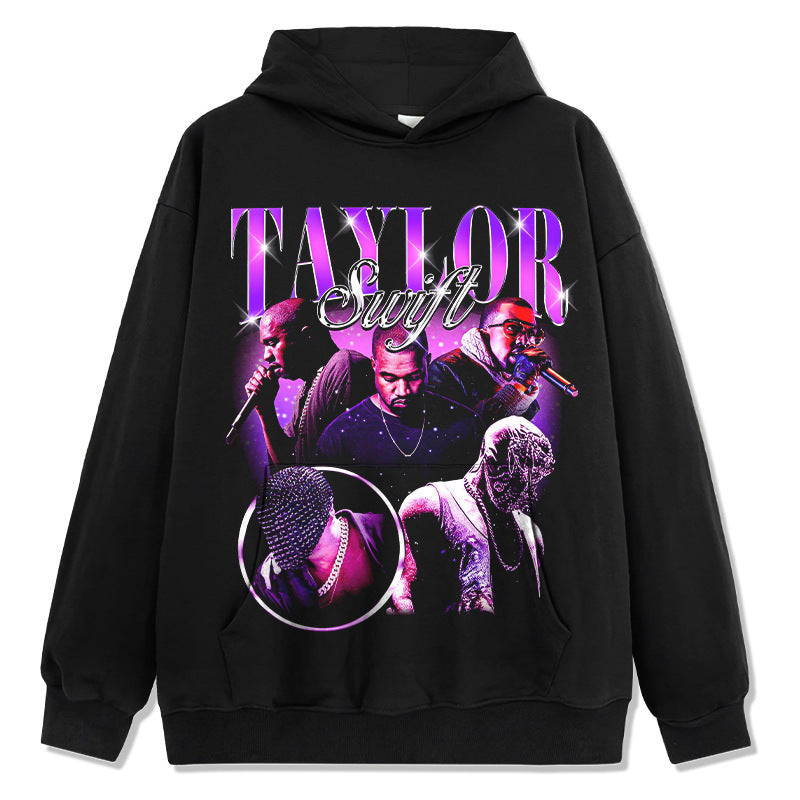 Marcas streetwear usa vintage hip hop tayler mckp print hooded sweater