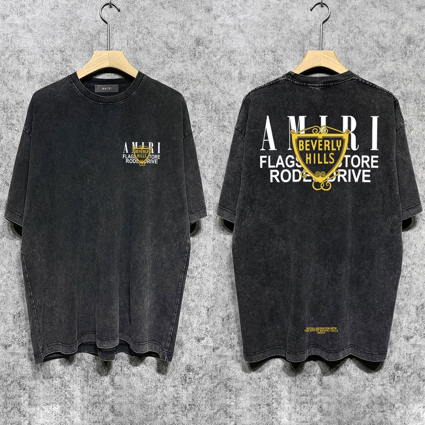 Amiri T-shirt Washed and Worn Retro Short Sleeve T-shirt