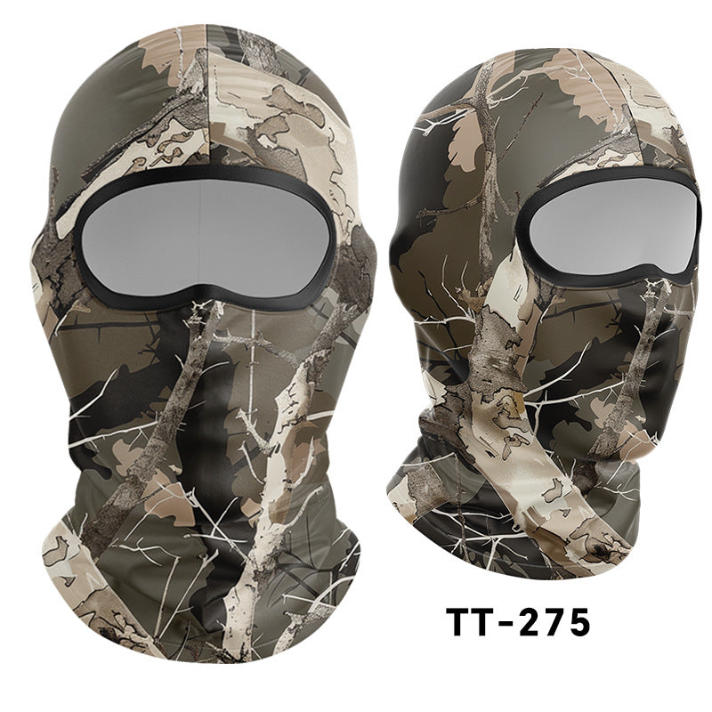 Cycling Windproof Hood Bionic Camouflage Printed Ice Silk Sunscreen Mask