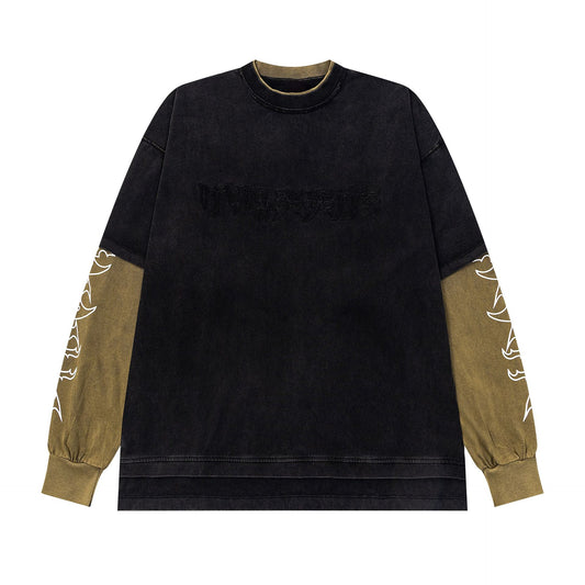 New York Hip Hop Style Vintage Loose Long Sleeve T-Shirt Top