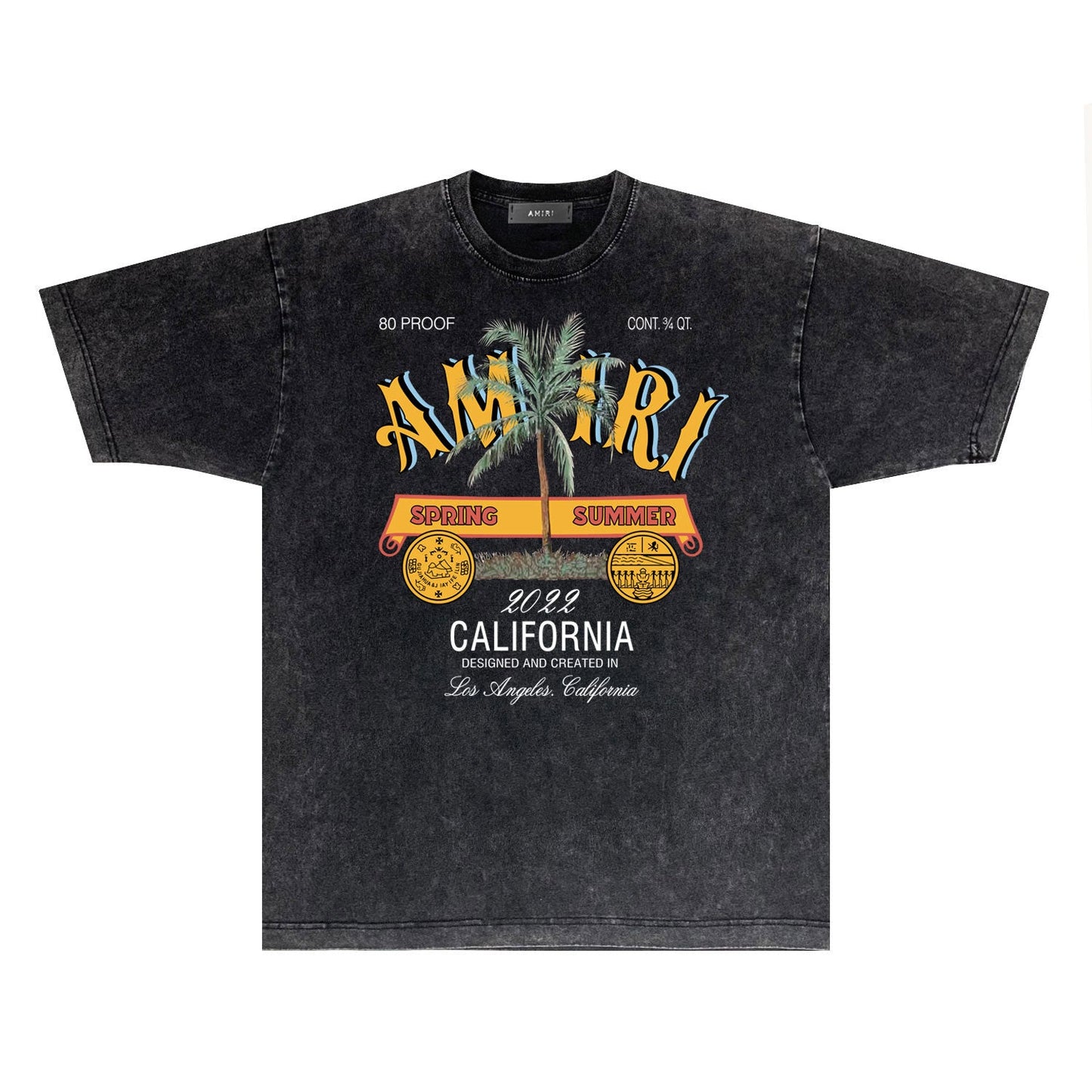 Amiri T-shirt Washed and Worn Retro Short Sleeve T-shirt