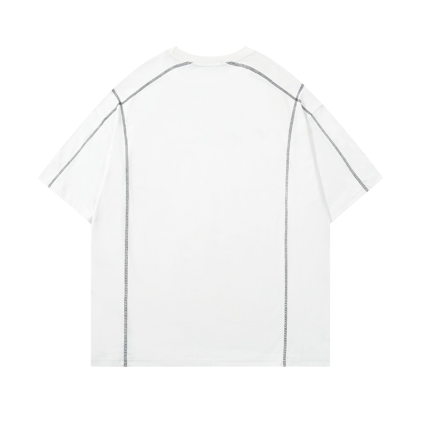 USA Vintage T-Shirt Shrimp Line Letter Print Men's Summer