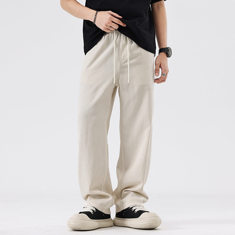 Men Casual Pants Spring Loose Denim Trousers
