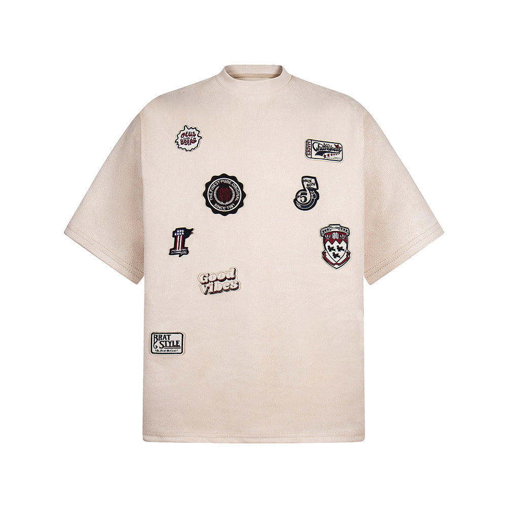 Nostalgia T Shirts Summer Vintage Short Sleeve T-Shirt Loose Crew Neck Top