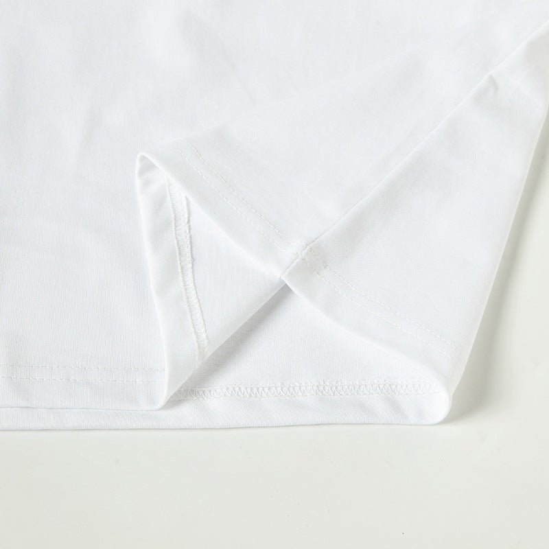 Nostalgia T Shirts Vintage Dog Embroidered Summer Short Sleeve T-Shirt Loose Casual Top