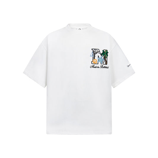 Hip Hop Clothes New York Vintage Floral Palm Short Sleeve T-Shirt