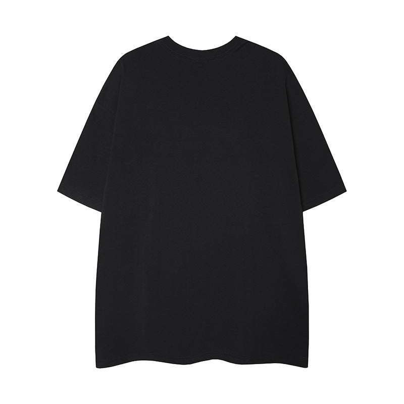 Nyc T Shirt Graffiti Print Necklace Short Sleeve T-Shirt Hip Hop Loose Top