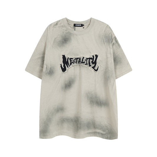 Hip hop shirt summer old embroidery T-shirt vintage