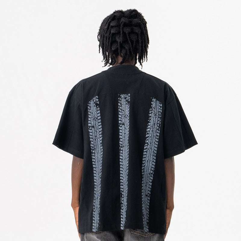 Vintage 90s Hip Hop Clothing Summer Vintage V-Neck Short Sleeve T-Shirt
