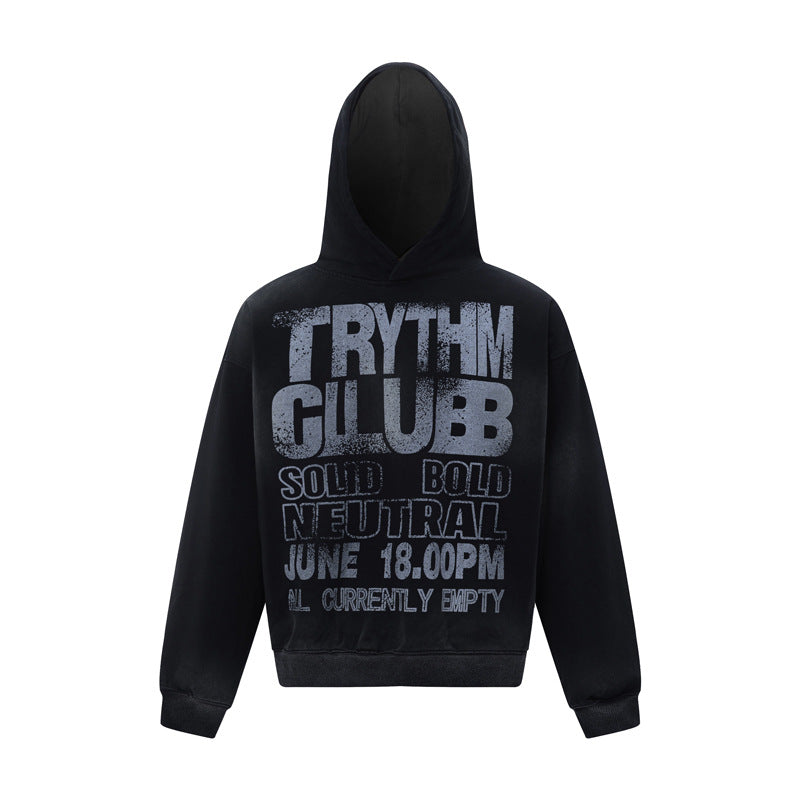 Streetwear Hoodie Vintage Alphabet Print Hooded Sweater
