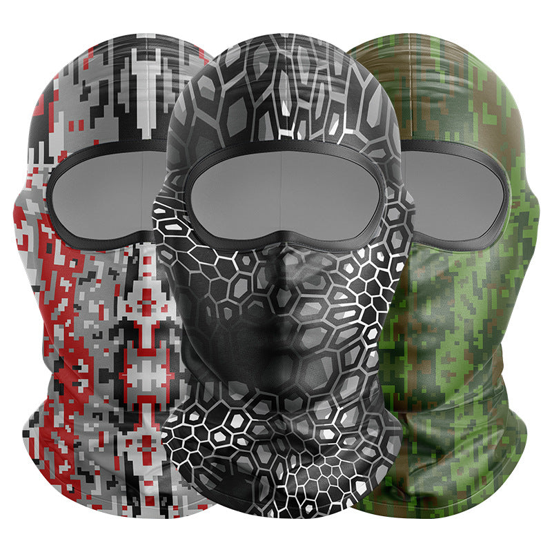 Cycling Windproof Hood Camouflage Python Ice Silk Mask Sunscreen Windproof