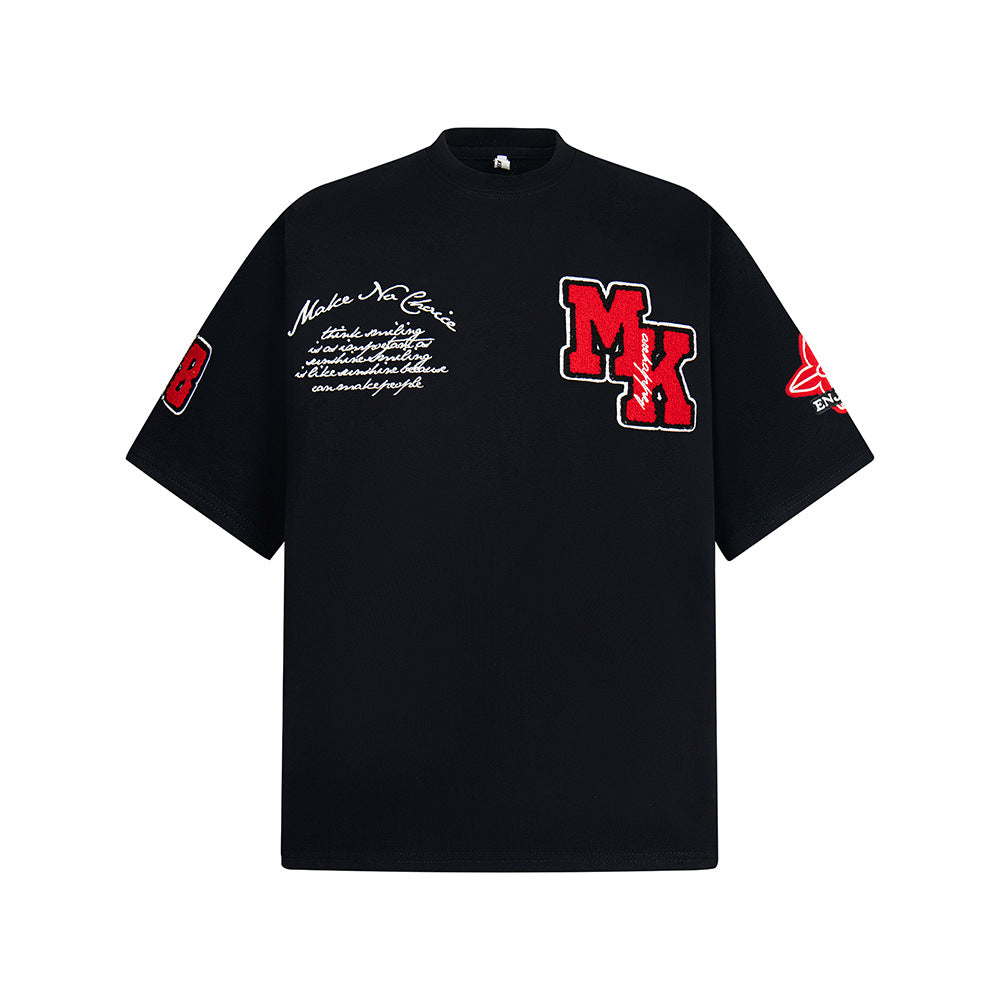 Hip Hop Clothes New York Vintage Cute Lamb Embroidered Short Sleeve T-Shirt Summer Oversize Casual Top