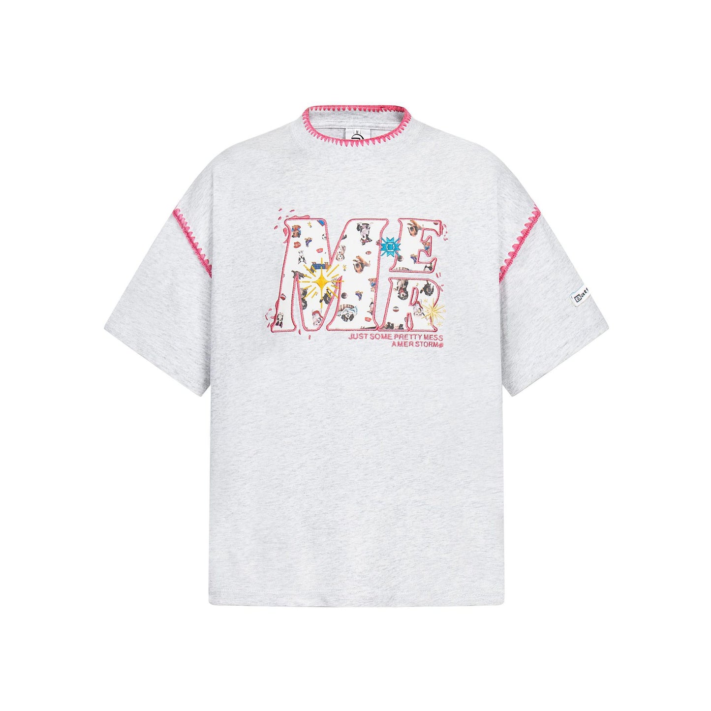 Vintage Usa Shirt Embroidered Crew Neck Short Sleeve T-Shirt