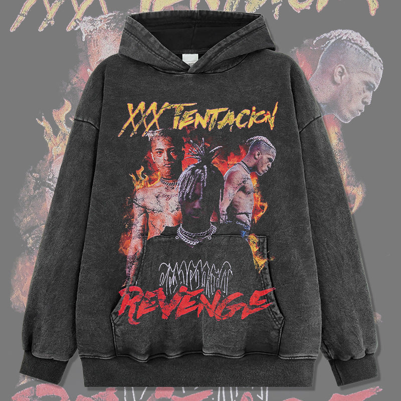 Marcas streetwear usa hip hop rap XXX TENTACION autumn/winter hooded sweater hoodie
