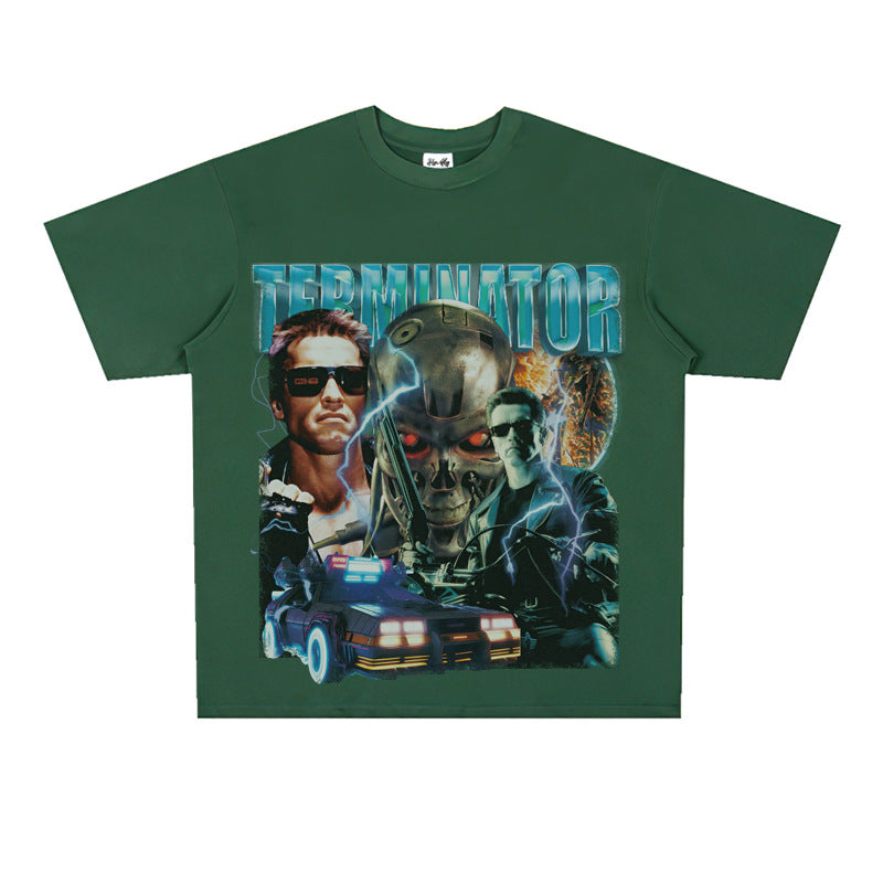 Film Star T Shirt Movie Terminator Poster Print Personalized Cotton Short Sleeve Loose round Neck T-shirt