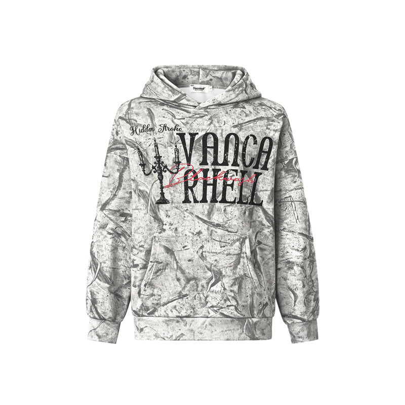 Streetwear Hoodie Vintage Vintage Full Print Hooded Sweater Hip Hop Loose Hoodie