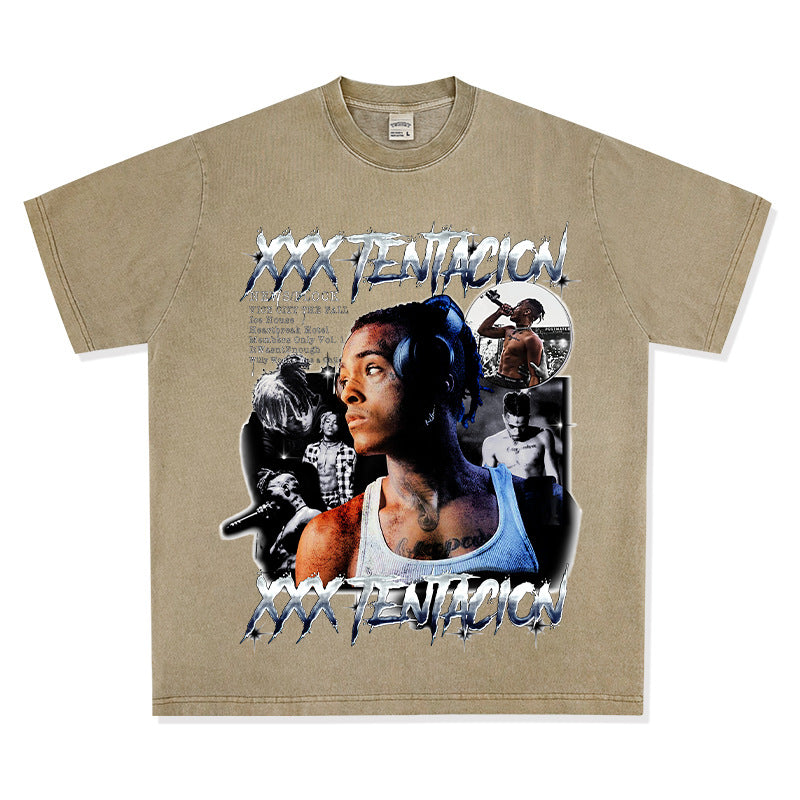 New york hip hop shop XXX Tentacion vintage vintage hip hop rap print short sleeve t-shirt