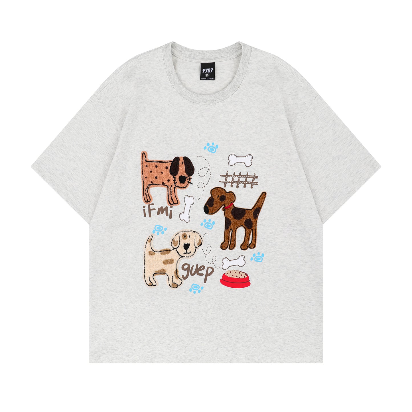 Distorted vintage short-sleeved t-shirt summer loose casual top