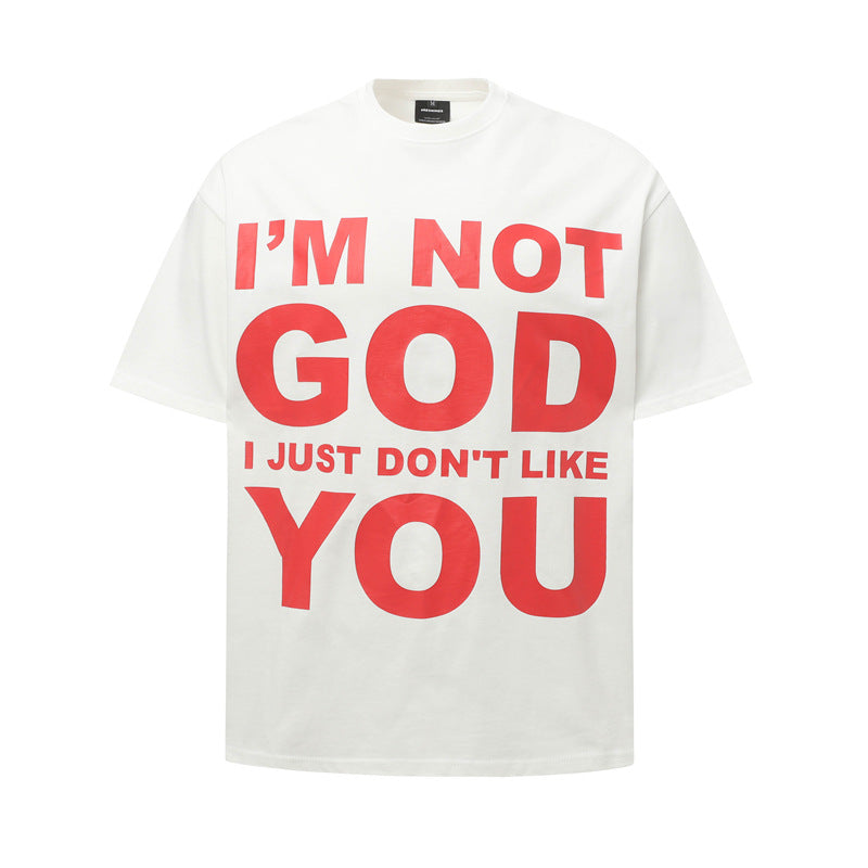 Hip Hop Shirts For Boys Letter Print Short Sleeve Casual T-Shirt Crew Neck Loose Top