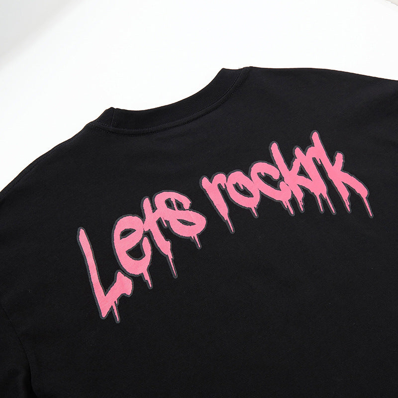 Nyc 1990 Shirt Vintage Anime Print Black Short Sleeve T-Shirt