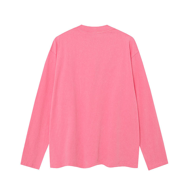 Marcas De Streetwear Crew Neck Patch Embroidered Long Sleeve T-Shirt