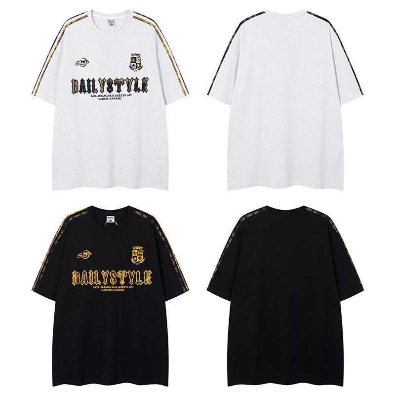 Nyc T Shirt Vintage Embroidery Short Sleeve T-Shirt Summer Loose Oversize T-Shirt