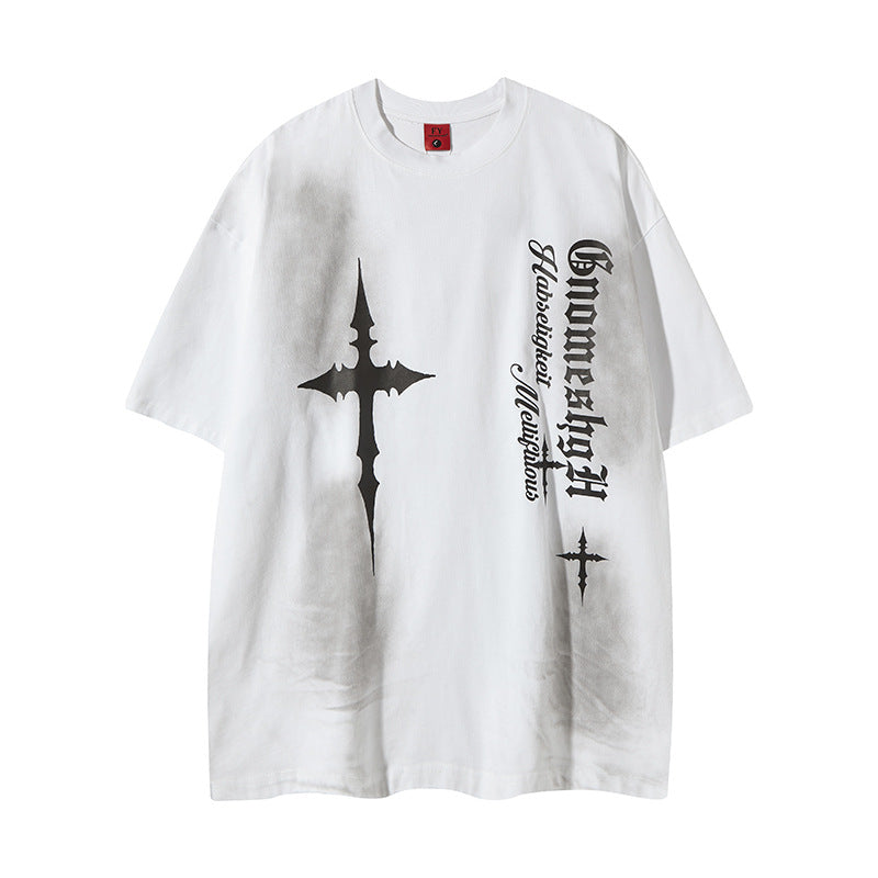 New York Hip Hop Style Summer Crew Neck Print Short Sleeve T-Shirt Loose Casual Top
