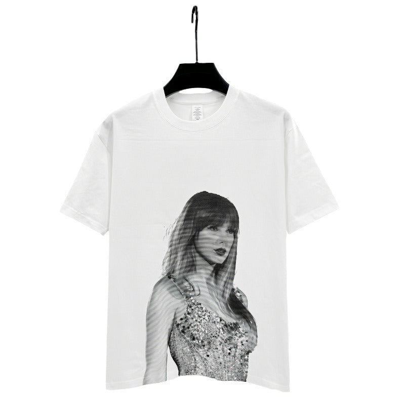 Unisex T-shirts Singer Taylor Swift Mildew Print Short Sleeves