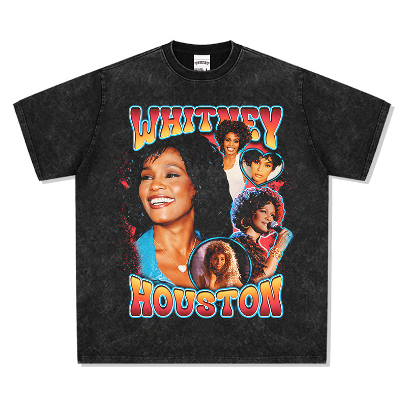 Marcas streetwear usa vintage hip hop The Voice print short sleeve t-shirt
