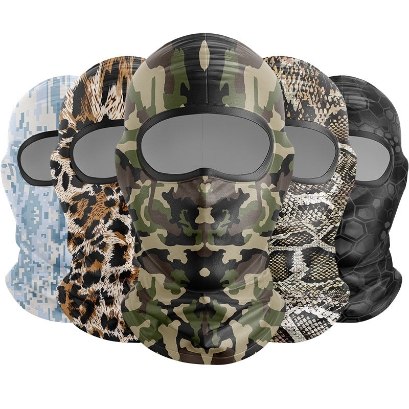 Cycling Windproof Hood Camouflage Python Ice Silk Mask Sunscreen Windproof