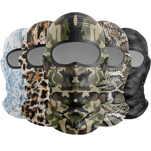 Cycling Windproof Hood Camouflage Python Ice Silk Mask Sunscreen Windproof