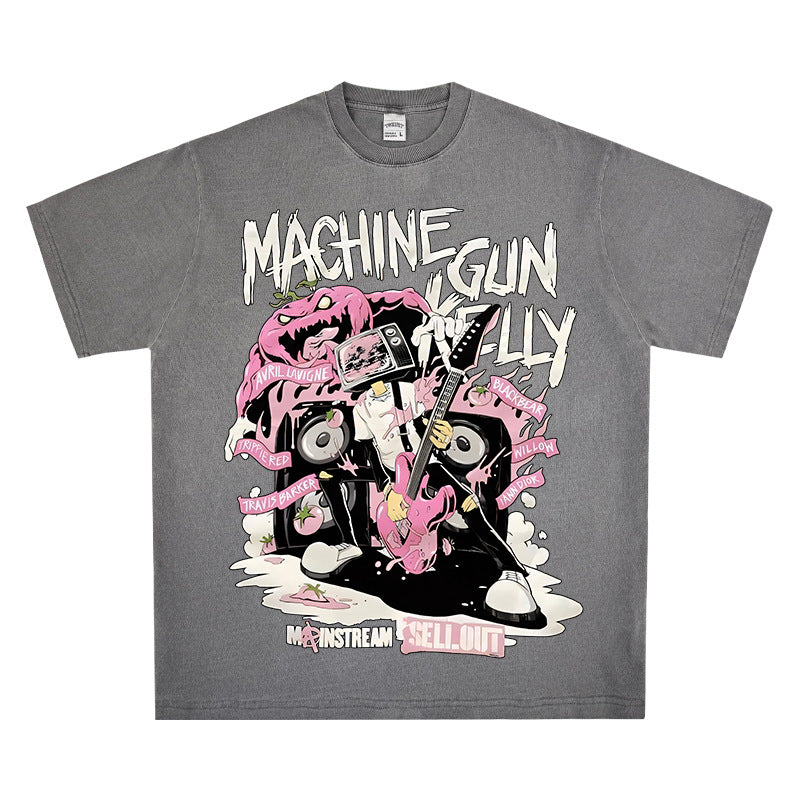 Cool t rapper vintage hip hop mgk print long sleeve short sleeve t-shirt