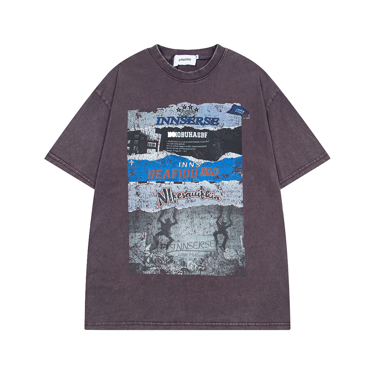 Retro Style Shirt For Men Summer Wash Old T-Shirt Short Sleeve
