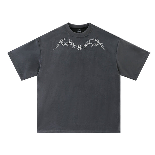 Retro Style Shirt For Men Embroidery Short Sleeve tee