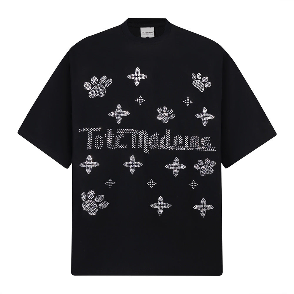 Hip hop shirt round neck loose casual t-shirt short sleeve