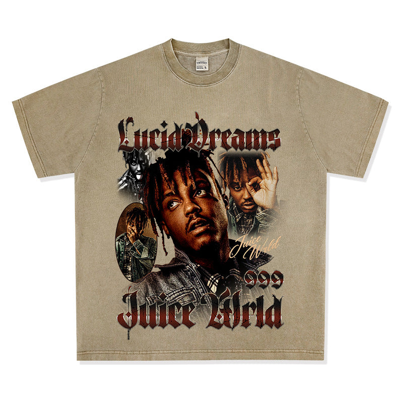 New york hip hop shop rap · Juice Wrld print hip hop, short sleeve T shirt