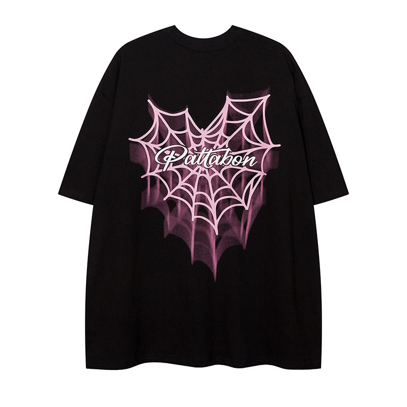 Vintage Usa Shirt Spider Necklace Crew Neck Short Sleeve T-Shirt Men's and Women's Summer Brand Loose