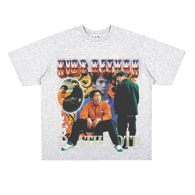 Film Star T Shirt North Kids Return Loose Heavy American Retro Street T-shirt