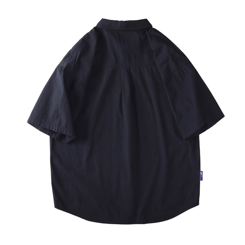 Men T-shirts Vintage Short Sleeve Loose Pocket Shirt Summer