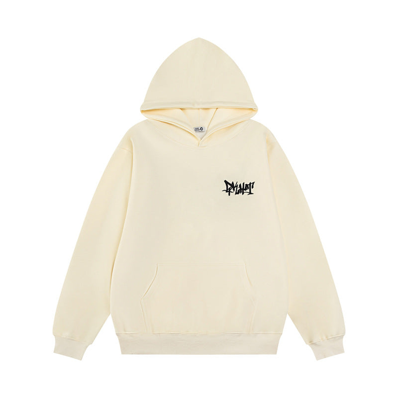 Streetwear Hoodie Letter Embroidered Hooded Sweater Men's Autumn Loose Casual Hoodie