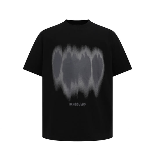Unisex T-shirts Summer Men's and Women's Simple Shadow Pattern Short Sleeve T-Shirt