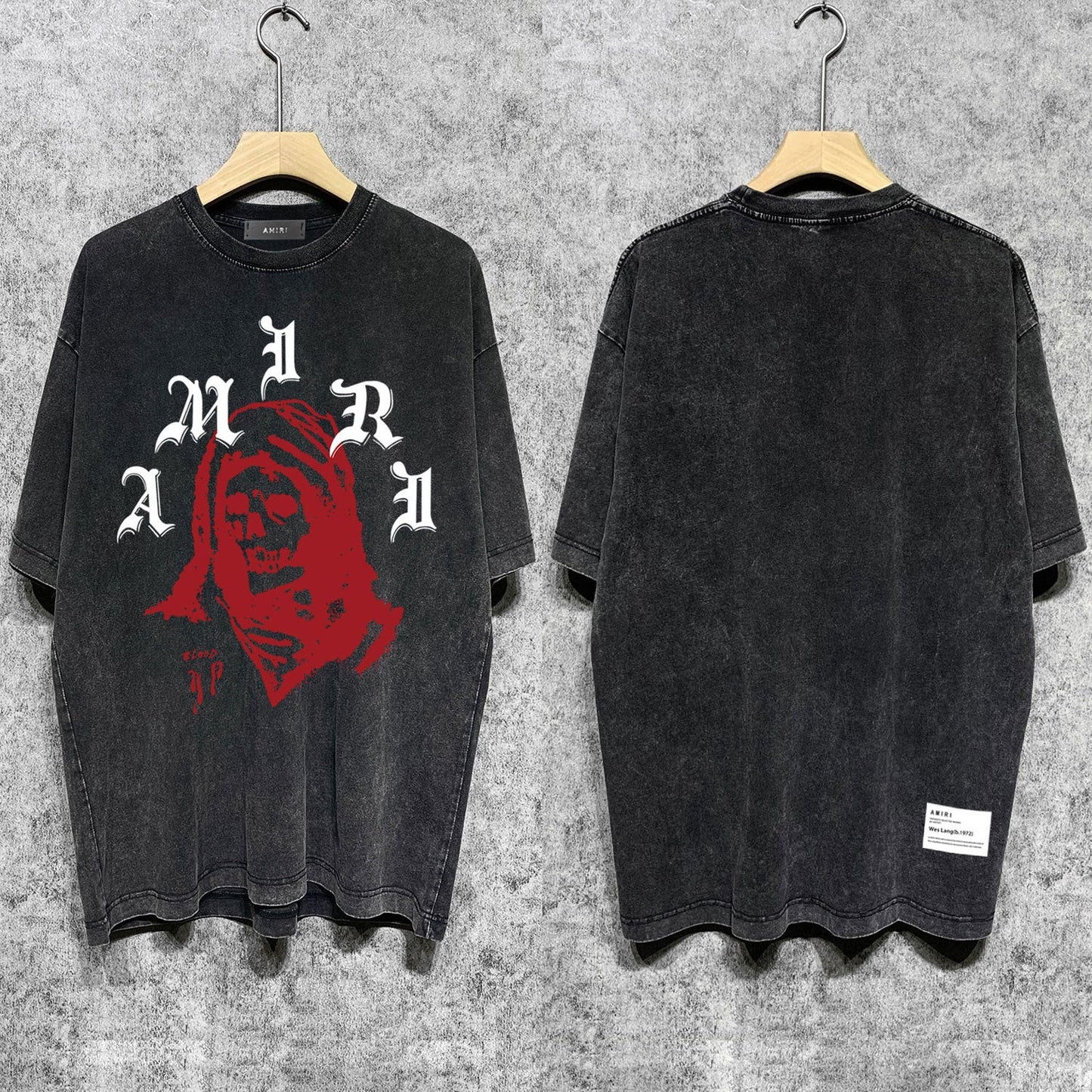 Amiri T-shirt Washed and Worn Retro Short Sleeve T-shirt