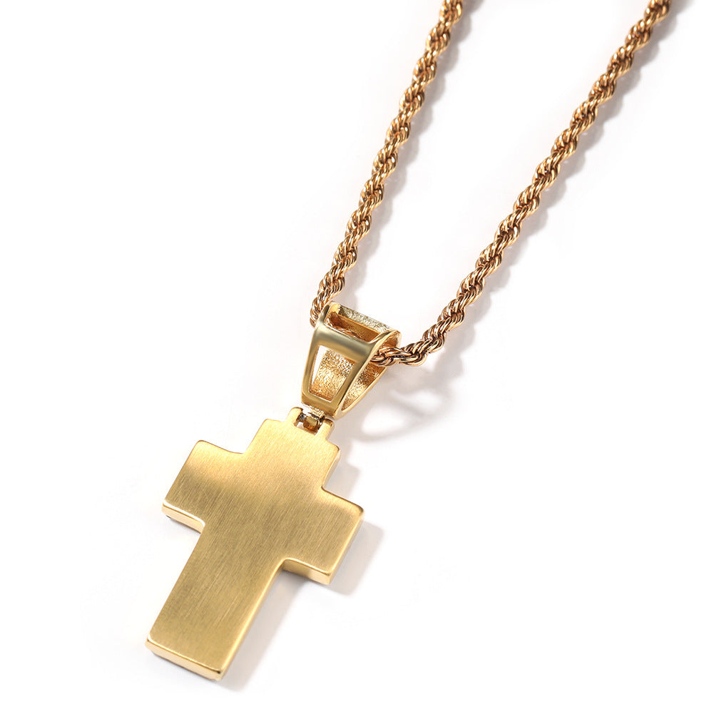 Jewelry Hip Hop Diamond Set Black Cross Pendant Necklace Crosses Egypt Pieces