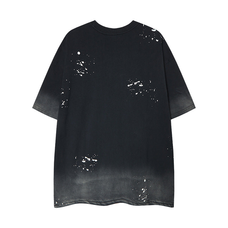 Nyc 1990 Shirt Casual gradual change color top Summer loose casual short sleeve T-shirt