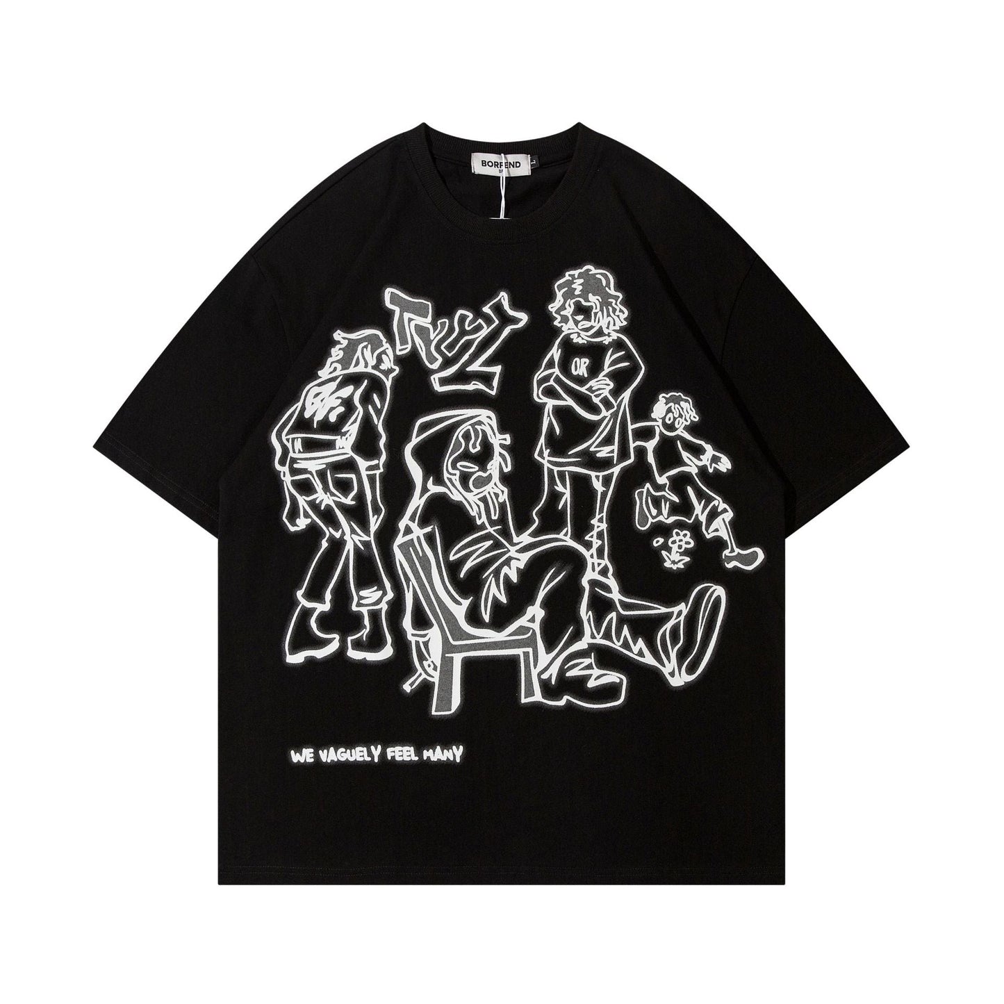 Hustle vintage summer puppy print vintage short sleeve t-shirt