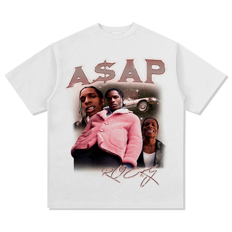 Marcas streetwear usa vintage A $APROCKY print short sleeve t-shirt