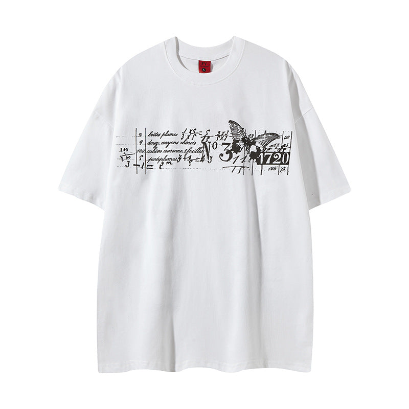 New York Hip Hop Style Alphabet Print Short Sleeve T-Shirt Loose