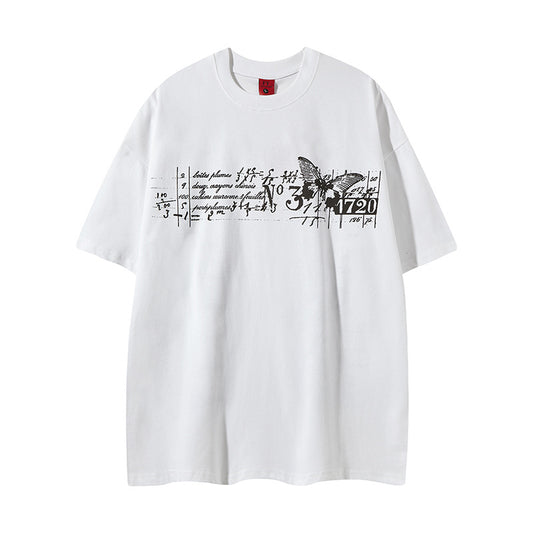 New York Hip Hop Style Alphabet Print Short Sleeve T-Shirt Loose