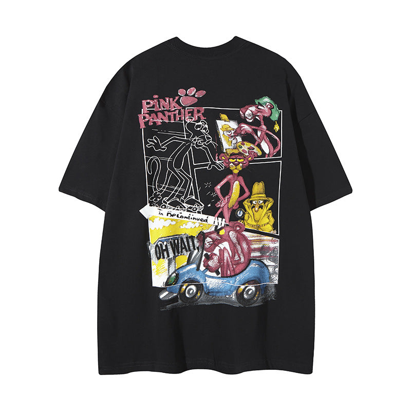 New York Hip Hop Style Casual Vintage Alphabet Print Crew Neck Short Sleeve T-Shirt 5 Summer Loose